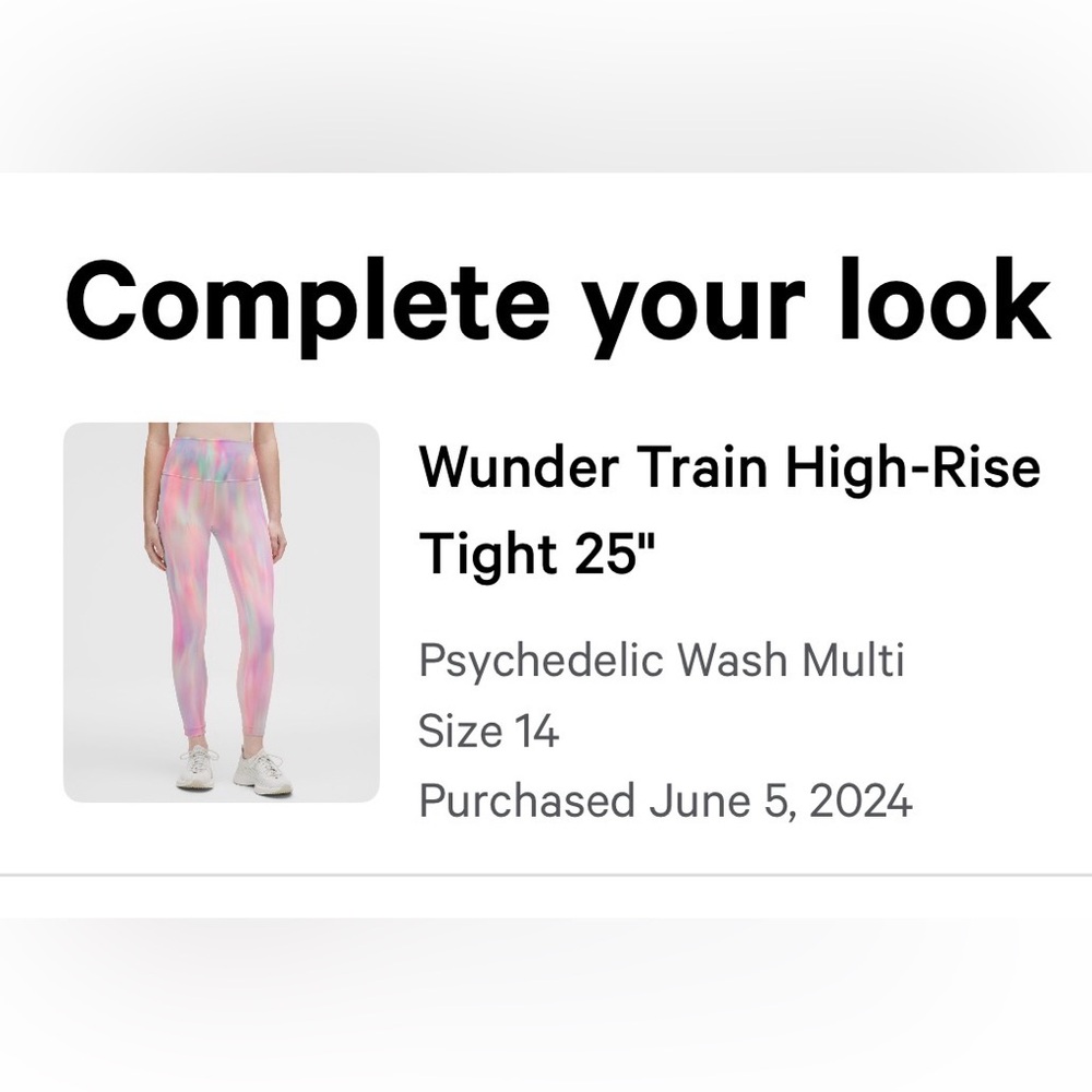 Lululemon Tie Dye Wonder Train High Rise ‘25 - Picture 2 of 3